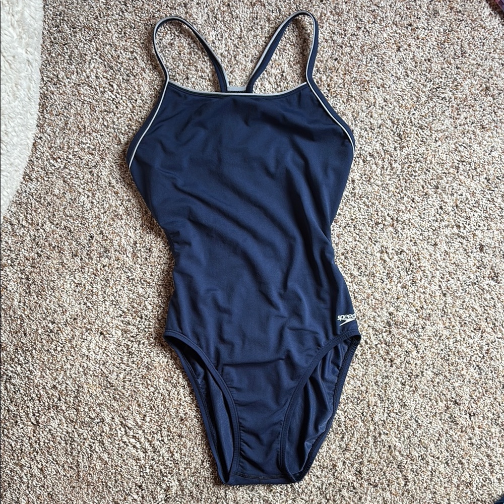 Speedo Blue One Piece Swimsuit Athletic Design